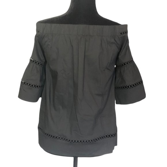 Michael Michael Kors Off-The-Shoulder Crochet Top with Flared Bell Sleeves - Picture 8 of 8